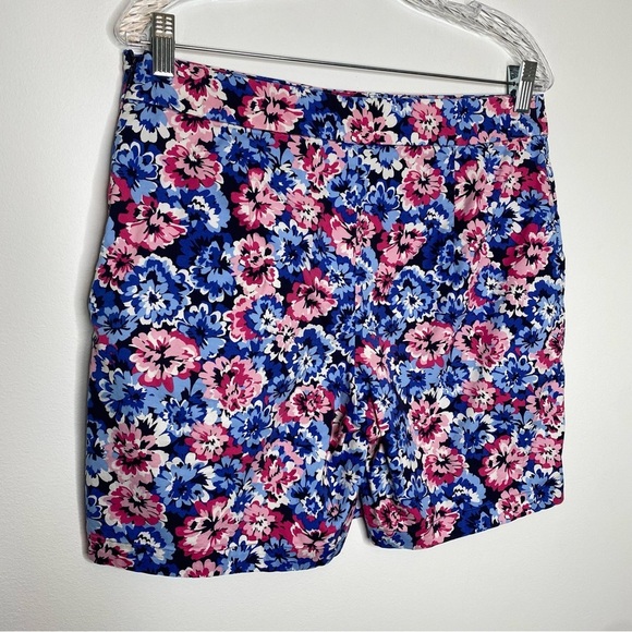 Talbots Blue and Pink Floral Wrap Front Skort - Picture 2 of 14